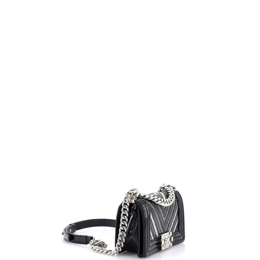 Chanel Small Boy Flap Bag Chevron Patent with Glitter PVC - Picture 2 of 7